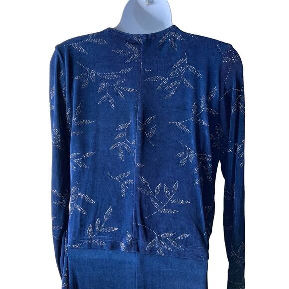 Rabbit Designs Maxi Dress Sparkle Floral Women Size 8 Petite Long Sleeve Printed - Picture 6 of 8